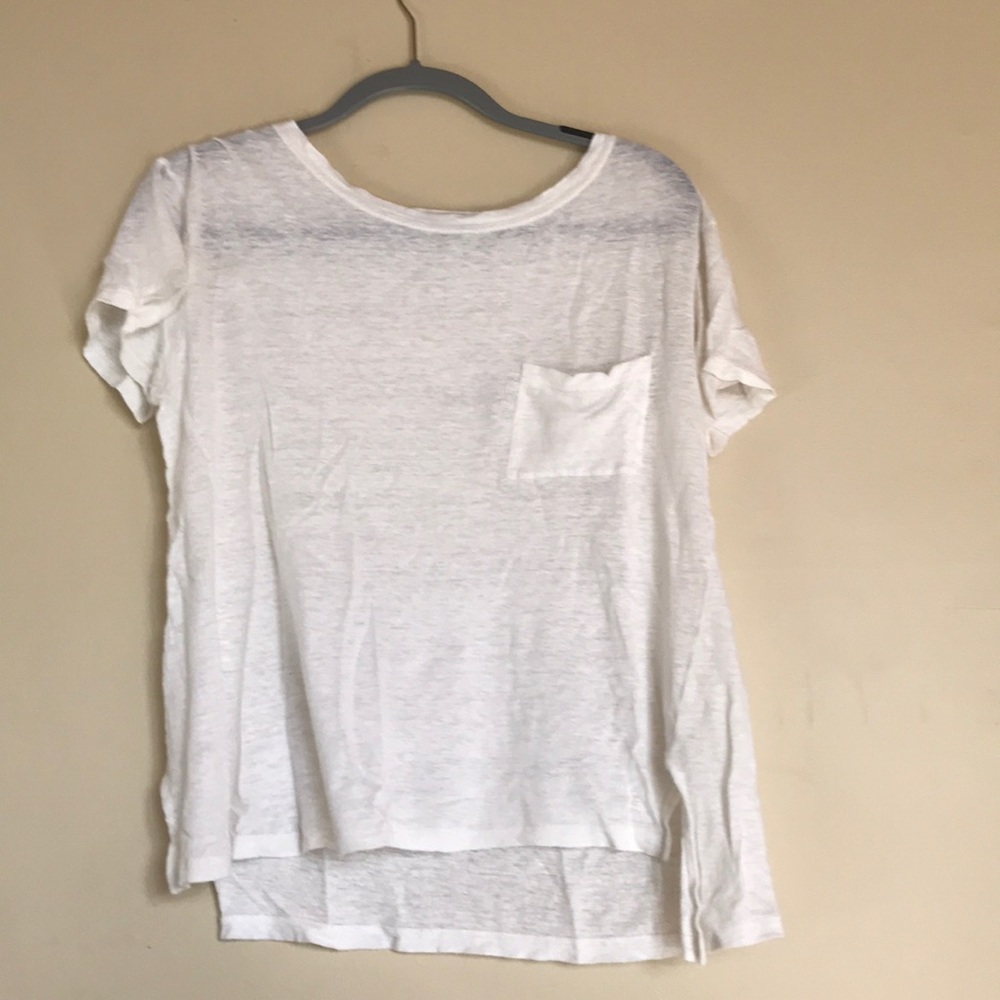 Sanctuary white linen pocket tee
